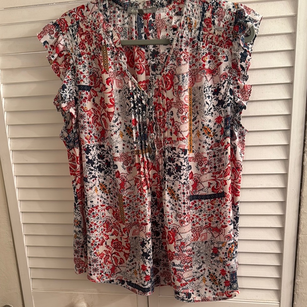 Daniel Rainn patchwork style women’s top xl